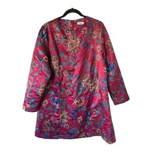 Ursime Floral Dress Women 2X Runs Small Long Sleeve Short Colorful Bohomein
